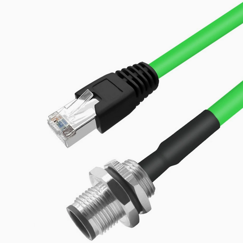 Xkuer M12 to RJ45 4Pin / 8Pin A-D-X Coded Industrial Ethernet Cable  | IP67 Waterproof