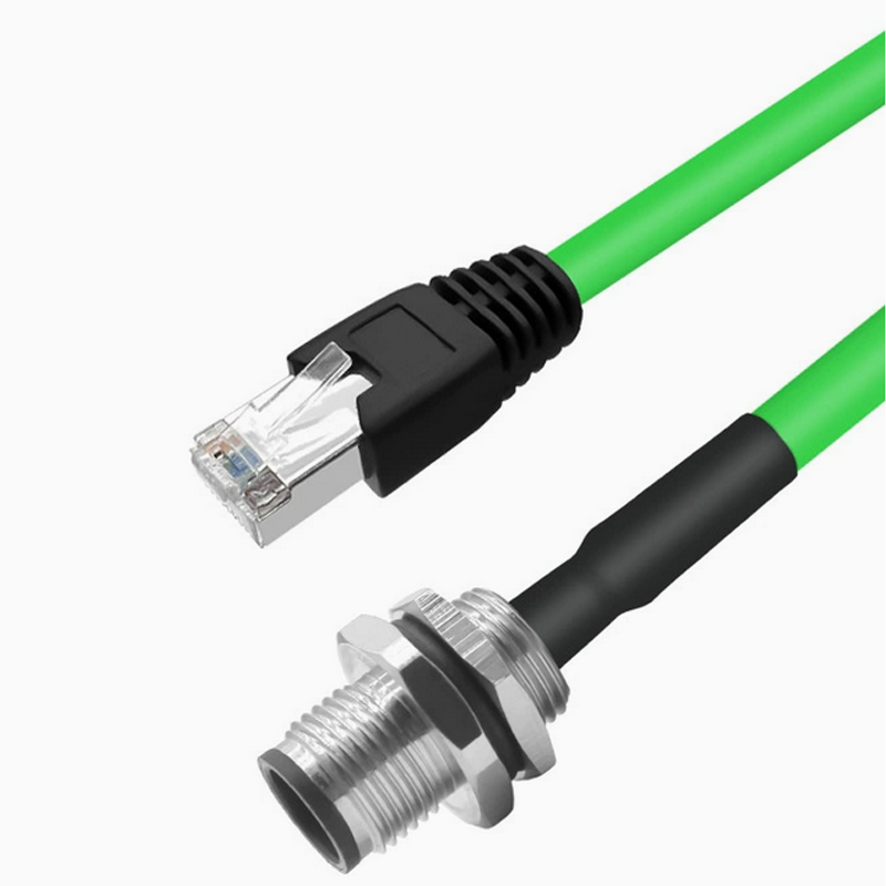 Xkuer M12 to RJ45 4Pin / 8Pin A-D-X Coded Industrial Ethernet Cable  | IP67 Waterproof