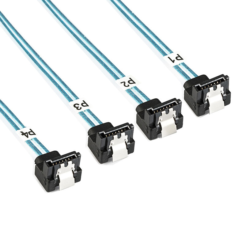SFF-8643 to 4 SATA Right Angle Cable for Servers RAID Controllers NAS Storage and Data Centers
