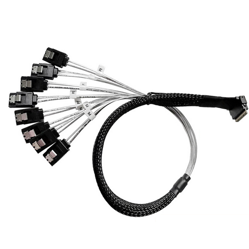 Xkuer SFF-8654 (8i) to SATA x8 High-Speed Server Data Transmission Cable for Enterprise Storage Systems