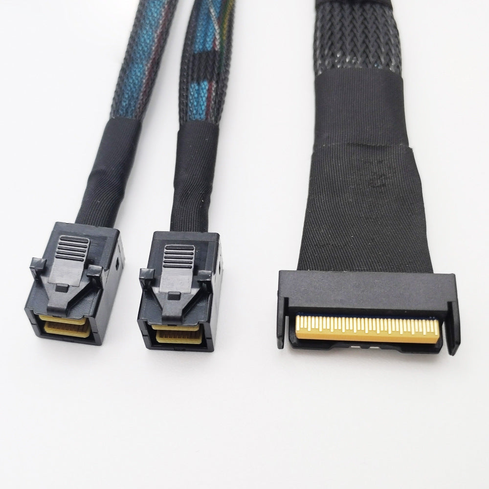 Xkuer Gen5 Slimline SAS MCIO 8X to 2 × SFF-8643 Server Data Transfer Cable 32G – Ultra-Fast, Reliable, Enterprise-Ready