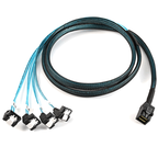Mini SAS HD SFF-8643 to 4 SATA 90 Degree Right Angle Cable for High-Speed Server Data Transmission