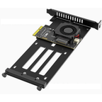 Xkuer PCIe 5.0 X4 to E1.S / E3.S EDSFF GEN-Z SSD Adapter Card with Cooling Fan