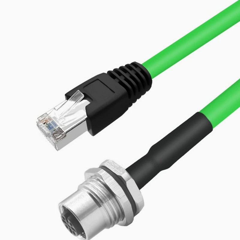 Xkuer M12 to RJ45 4Pin / 8Pin A-D-X Coded Industrial Ethernet Cable  | IP67 Waterproof