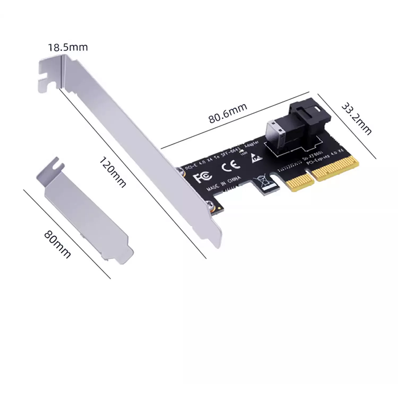 Xkuer U.2 SFF-8643 to PCIe 4.0 x4 NVMe Adapter Card with Full & Low Profile Brackets
