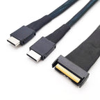 Xkuer MCIO 8I (74P) to 2× Oculink SFF-8611 PCIe 5.0 Server Data Adapter Cable – Ultra-Fast, Reliable & High-Performance