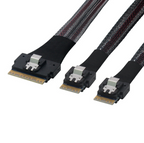 Xkuer SFF8654 8i to 2×SFF8654 4i PCIe 4.0 High-Speed Mini SAS Cable – 24Gbps, Reliable & Flexible