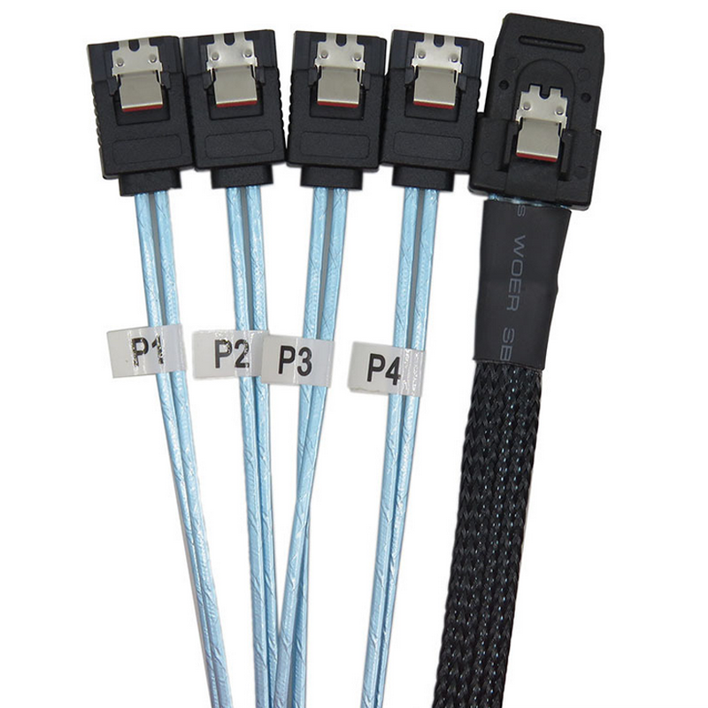 Mini SAS SFF-8087 to 4 SATA Cable for Servers RAID Controllers Workstations and Storage Expansion