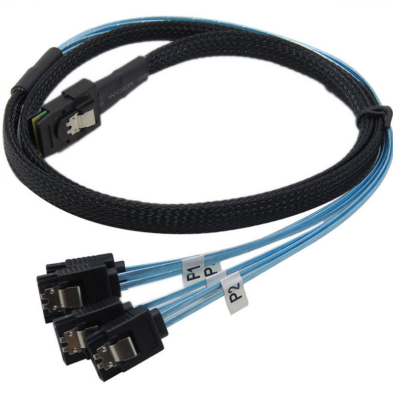 Xkuer Mini SAS SFF-8087 to 4x SATA 6Gbps Forward Breakout Cable for Enterprise Server Storage and RAID Applications