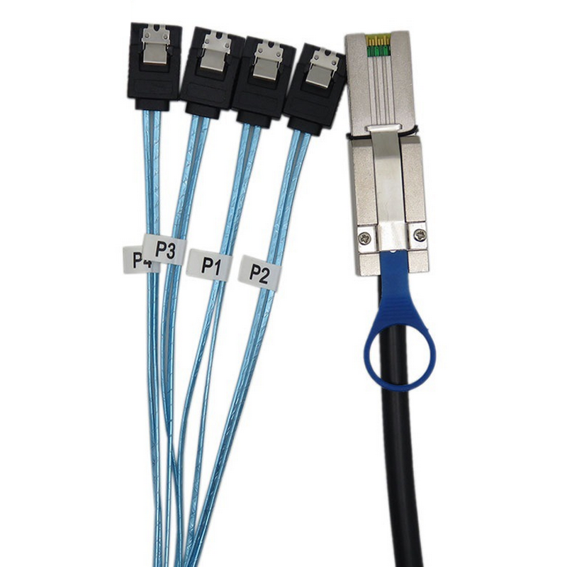 Xkuer SFF-8088 to 4 SATA Mini SAS 26Pin to 7Pin Adapter Cable for High Speed Server Storage and RAID Applications
