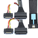 Xkuer PCIe 5.0 SlimlineSAS MCIO 8i (74P) to Dual SFF-8639 U.2 NVMe Cable