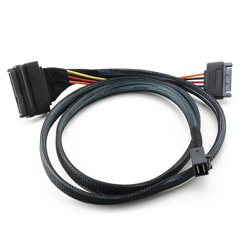 Xkuer Mini SAS HD SFF8643 to U.2 SFF8639 SSD Data Cable + 15Pin Power