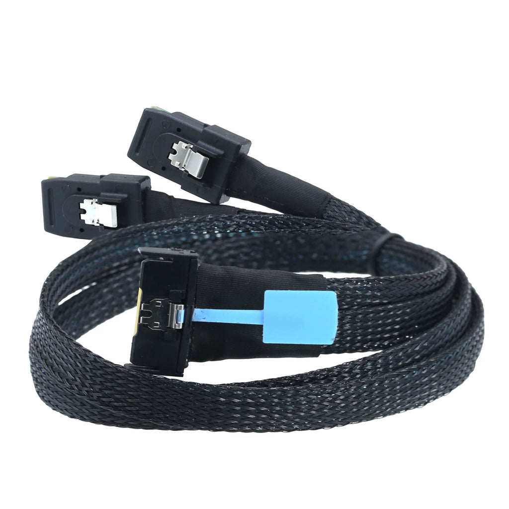 Xkuer PCIe Gen5 MCIO 8X 8i (74P) to Dual Mini SAS SFF-8087 Server Adapter Cable | 32Gbps High-Speed Data Transfer