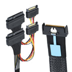Xkuer PCIe 5.0 SlimlineSAS MCIO 8i (74P) to Dual SFF-8639 U.2 NVMe Cable