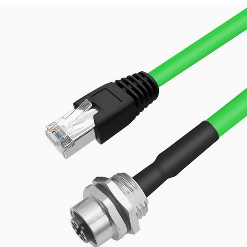 Xkuer M12 to RJ45 4Pin / 8Pin A-D-X Coded Industrial Ethernet Cable  | IP67 Waterproof