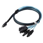 Xkuer Mini SAS SFF-8654 to 4 SATA Adapter Cable for High-Speed Server Storage and RAID Applications