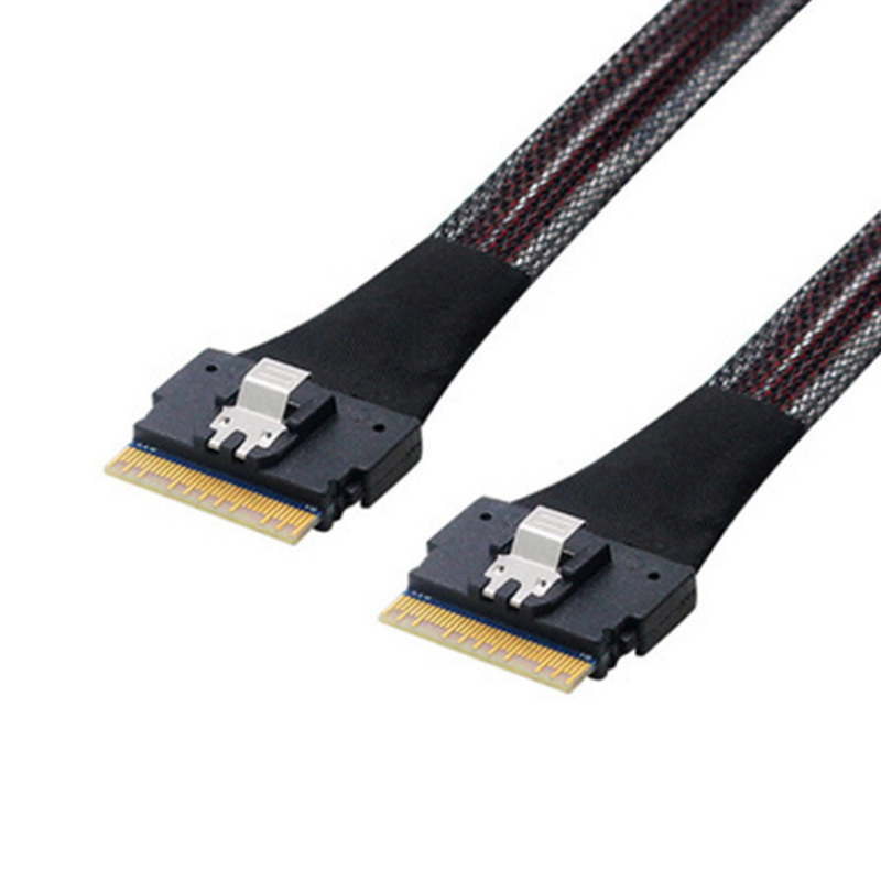 Xkuer SFF-8654 8i Slim SAS 4.0 High-Speed 74PIN Male to Male Cable up to 24Gbps for Enterprise Storage Applications