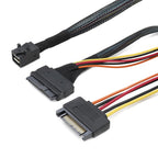 Xkuer Mini SAS HD SFF8643 to U.2 SFF8639 SSD Data Cable + 15Pin Power