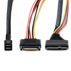 Xkuer Mini SAS HD SFF8643 to U.2 SFF8639 SSD Data Cable + 15Pin Power