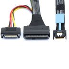 Xkuer Gen5 MCIO Slimline SFF-8654 4I to SAS 8639 U.2 Cable with 15Pin SATA Power