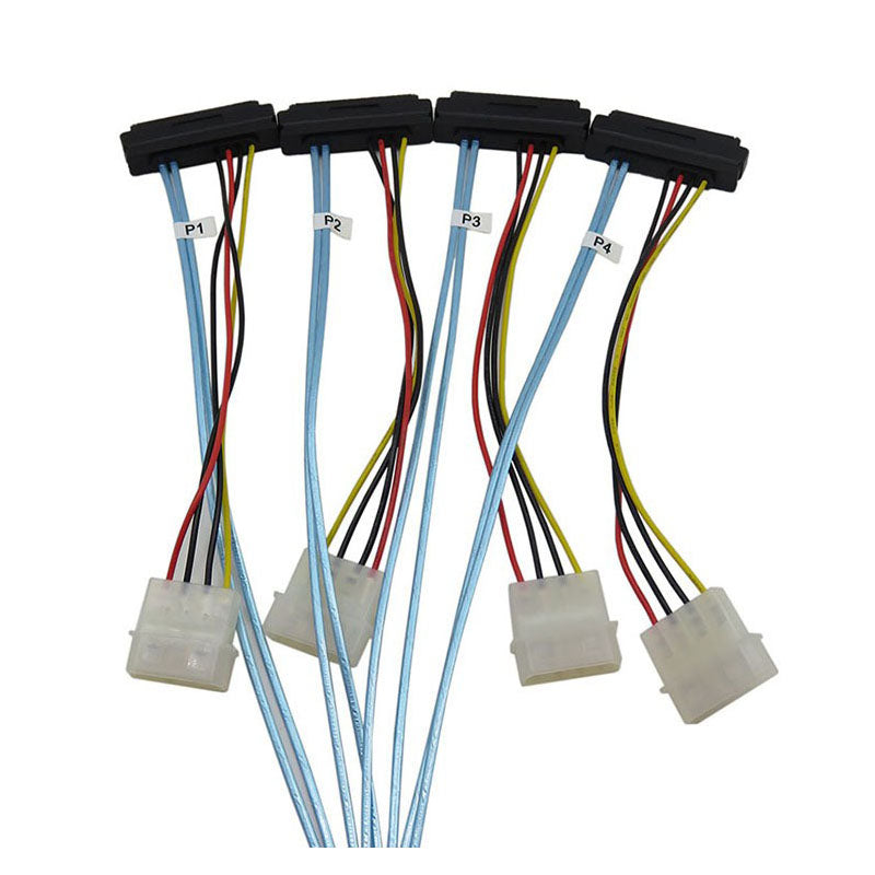 Xkuer High-Speed SFF8643 to SFF8482 SAS Cable – Power Support, Stable & Compatible for Storage Expansion