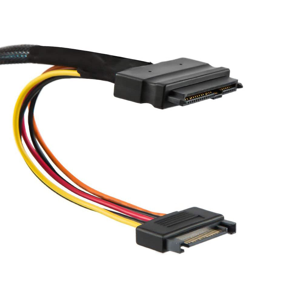 Xkuer PCIe 5.0 SlimlineSAS MCIO 8i (74P) to Dual SFF-8639 U.2 NVMe Cable