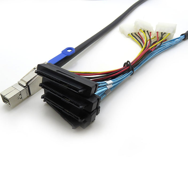 Xkuer SFF-8644 to 4×SFF-8482 with Power – High-Speed, Stable & Reliable Data Connection