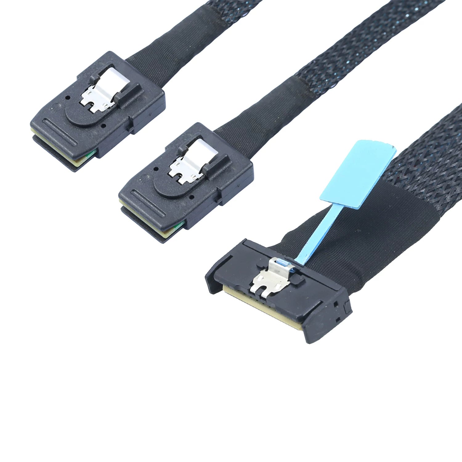 Xkuer PCIe Gen5 MCIO 8X 8i (74P) to Dual Mini SAS SFF-8087 Server Adapter Cable | 32Gbps High-Speed Data Transfer