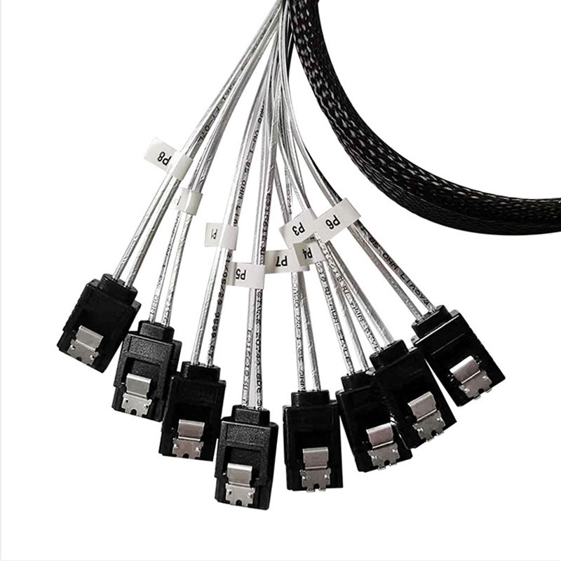 SFF-8654 (8i) to 8x SATA Interface