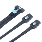 Xkuer PCIe Gen5 MCIO 8X 8i (74P) to Dual Mini SAS SFF-8087 Server Adapter Cable | 32Gbps High-Speed Data Transfer