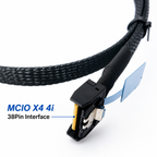 Xkuer PCIe 5.0 MCIO X4 4i 38Pin to E1.S/E3.S NVMe SSD Data Cable Gen5 High-Speed Server Storage Cable