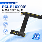 Xkuer PCI-E x16 90° Graphics Card Riser Cable M.2 NGFF Key M Extension Adapter