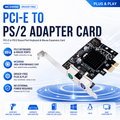 Xkuer PCI-E to PS/2 Expansion Card – Dual Keyboard & Mouse Ports, Driver-Free MCS9990 Chip
