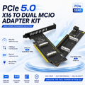 Xkuer PCIe 5.0 x16 to Dual MCIO 74-Pin Adapter Board 128Gbps Ultra-Fast Expansion Solution