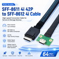 Xkuer OCuLink Cable SFF-8611 4i 42P to SFF-8612 4i Female