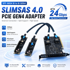 Xkuer SlimSAS 4.0 PCIe Gen4 x16 Adapter Card SFF-8654 8i External GPU Splitter for ATX