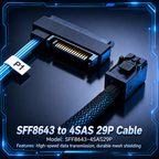 Xkuer SFF-8643 to 4 SAS Mini SAS HD  Extension Cable