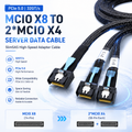 MCIO X8 to 2×MCIO X4 SlimSAS Server Data Cable | PCIe 5.0 High-Speed 32GT/s