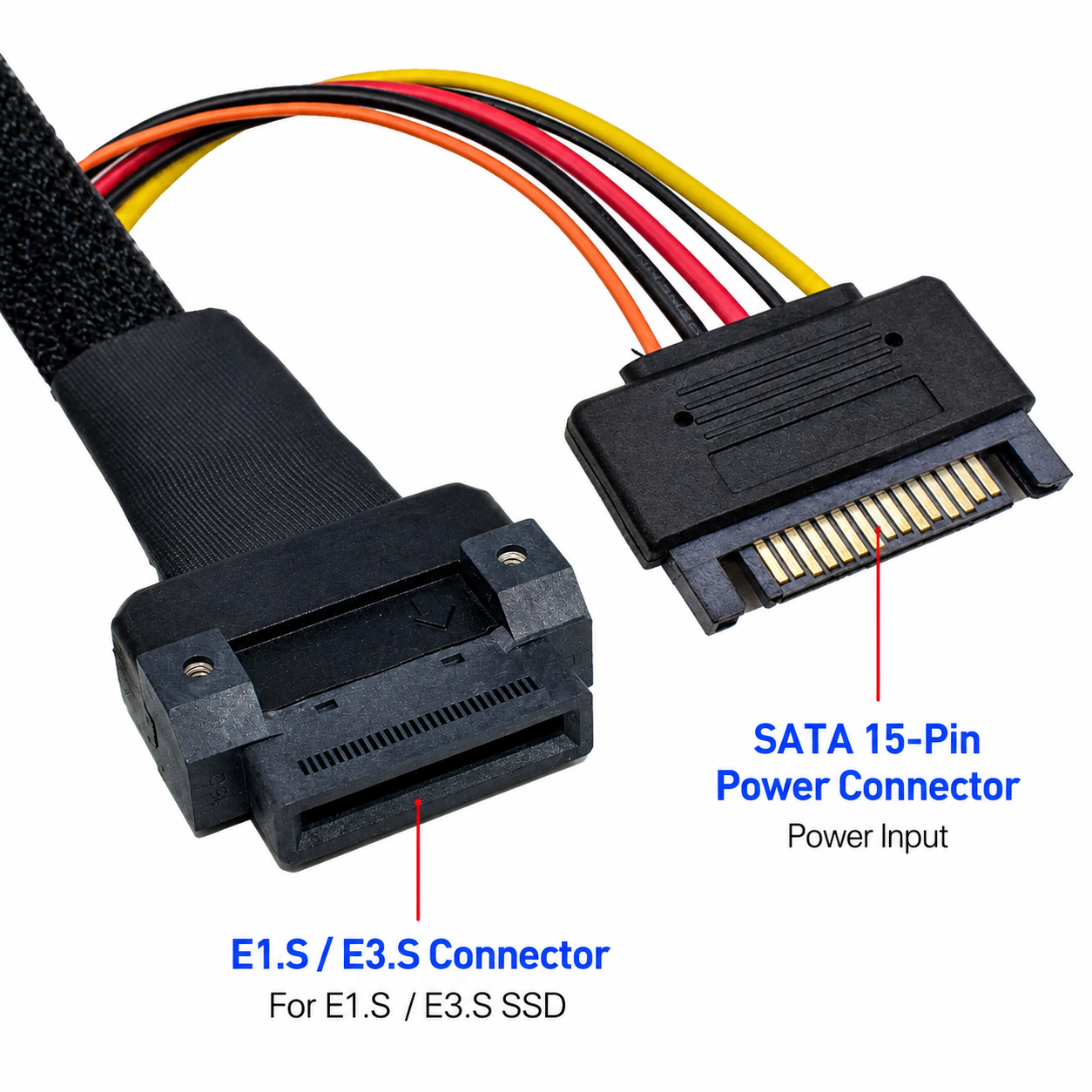 Xkuer M.2 NVMe to E1.S / E3.S SSD Cable PCIe 5.0 Gen5 High-Speed Adapter 32GT/s Enterprise Storage Solution