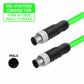 Xkuer M8 4-Pin A-Code Male to Male / Male to Female Industrial Sensor Encoder Cable IP67 Waterproof