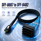 SFF-8087 to SFF-8482 Cable for Servers RAID Controllers SAS Hard Drives and Data Center Systems