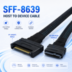 SFF-8639 Male to Female Cable for NVMe SSD Servers Workstations and Data Center Applications