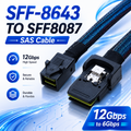 Xkuer SFF-8643 to SFF-8087 SAS Cable High-Speed Internal Data Cable for Enterprise Server and RAID Applications