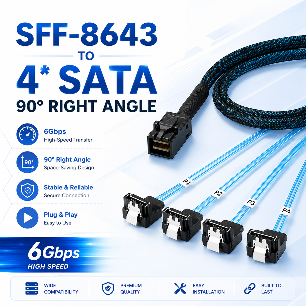 SFF-8643 to 4x SATA 7Pin Interface