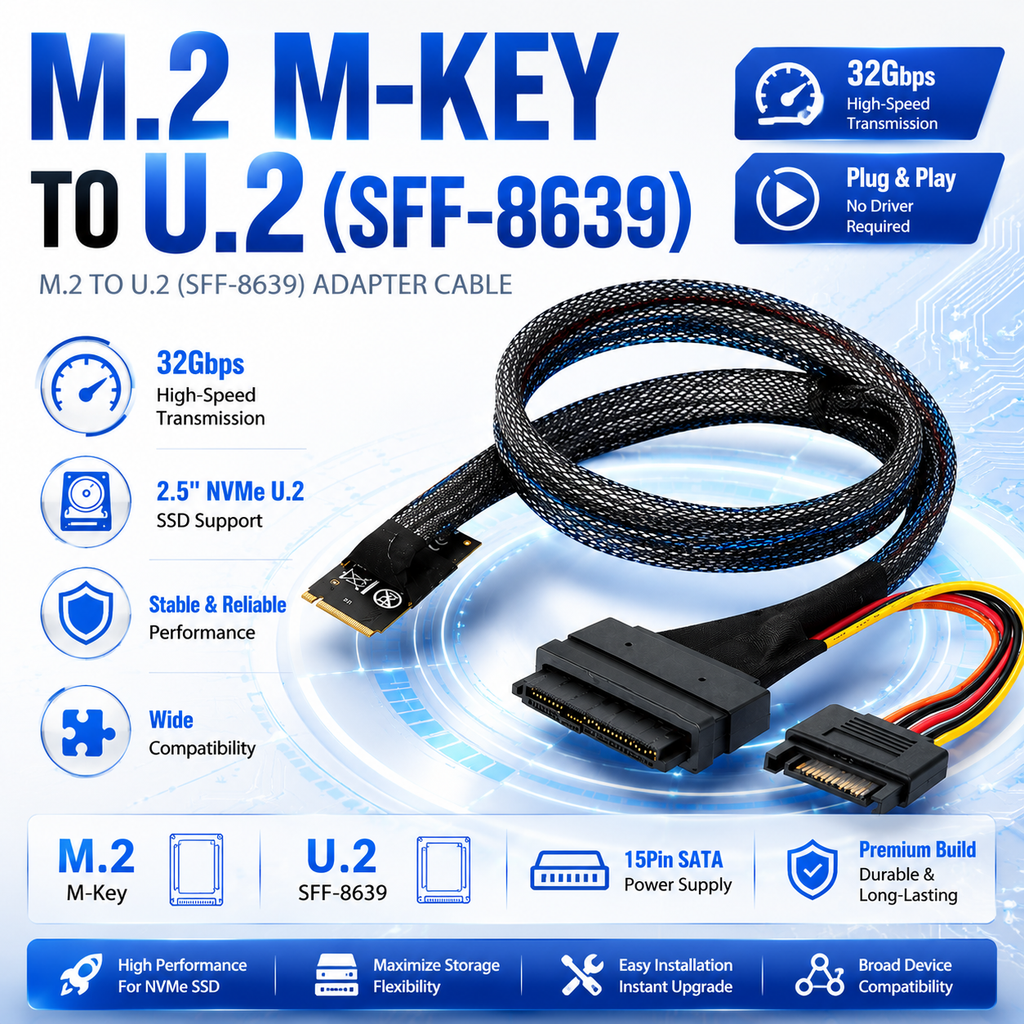 M.2 M-Key to U.2 SFF-8639 Interface