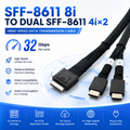 Xkuer SFF8611 8i to 2×4i Splitter Cable High-Speed Cable