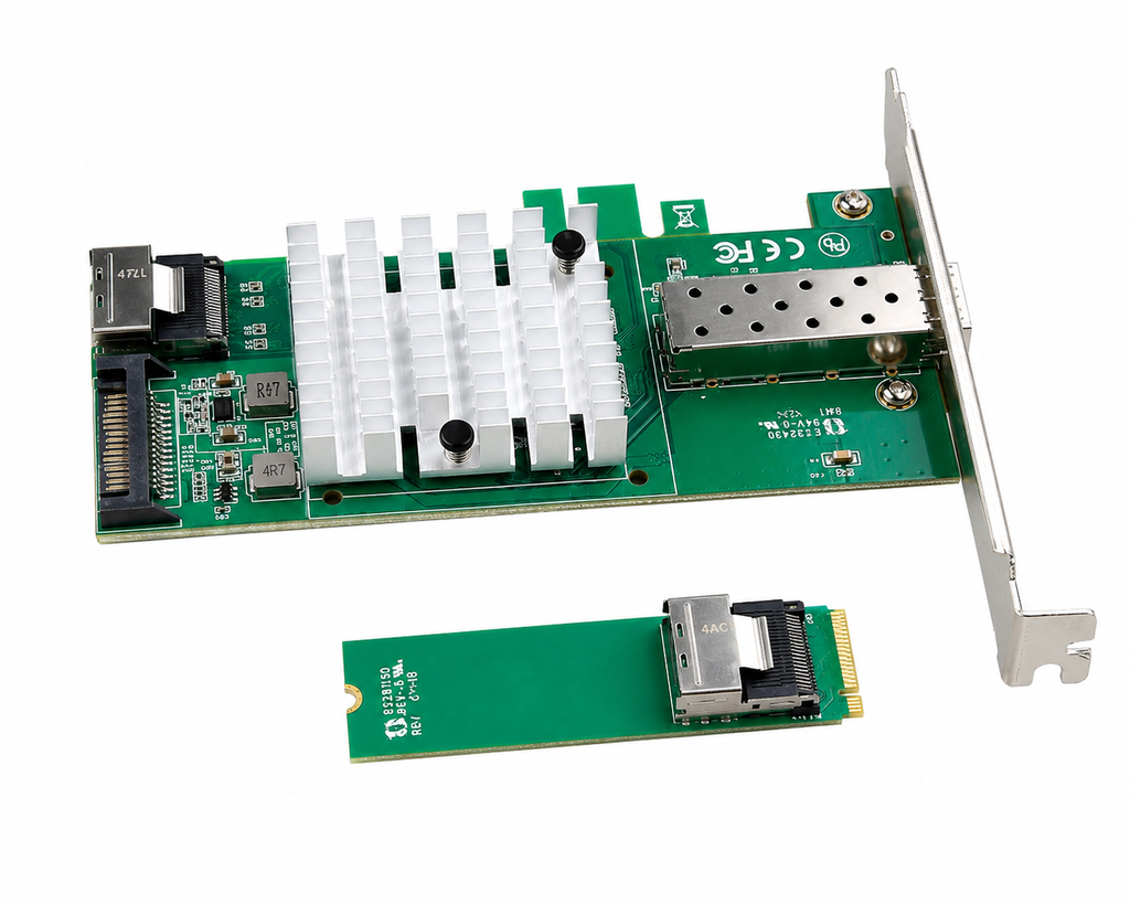 Xkuer M.2 to 10G SFP+ Fiber NIC Intel 82599EN X520-DA1 PCIe x4 10GbE Network Adapter Card