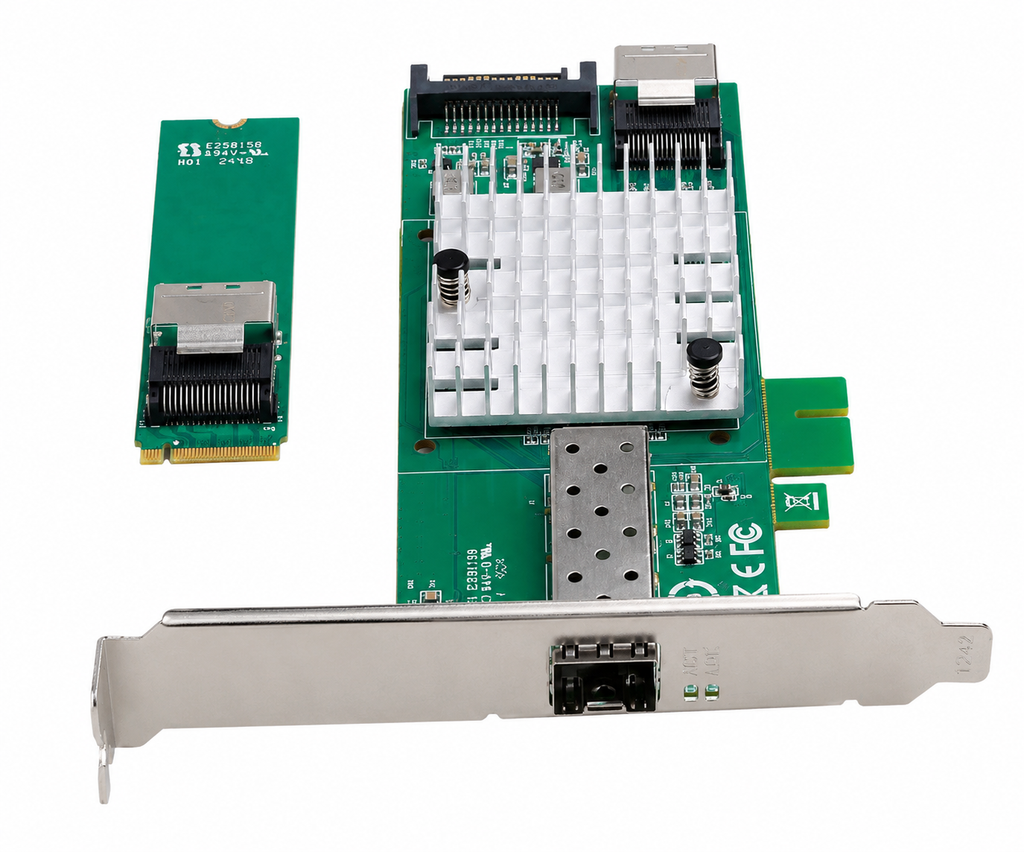 Xkuer M.2 to 10G SFP+ Fiber NIC Intel 82599EN X520-DA1 PCIe x4 10GbE Network Adapter Card