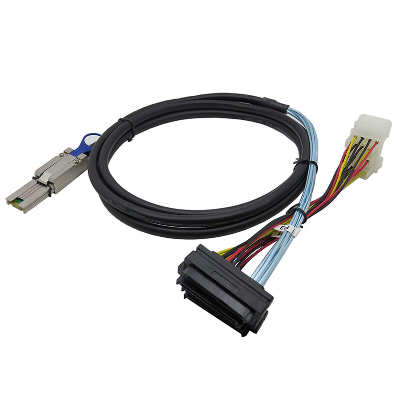 Xkuer Mini SAS SFF-8088 to 4x SFF-8482 SAS Cable with 4-Pin Molex Power, 12Gbps Data Transfer
