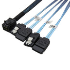 Xkuer SFF-8643 to 4x SATA Extension Cable Mini SAS HD 36Pin Forward and Reverse Compatible Cable for Server RAID Storage Applications